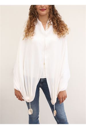 sciarpa bianca in lana con conchiglie Art Tricot | SCIARPACONCHIGLIEBIANCO